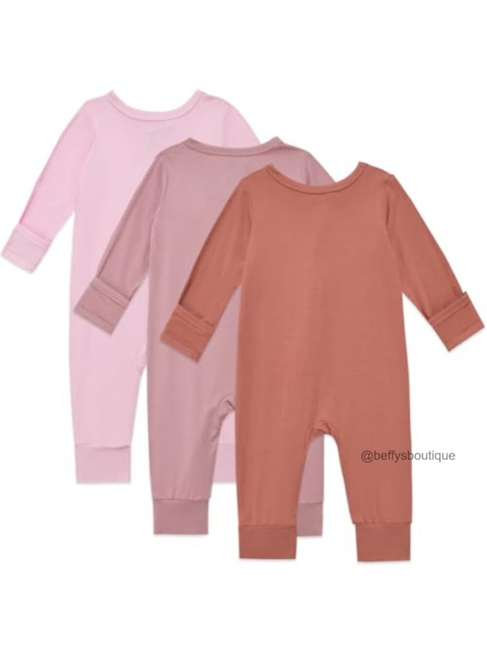 Baby Footless Pajamas Bamboo Rayon Romper 2-Way Zip Mitten Cuffs